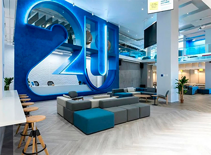 多样化协作的办公装修设计空间怎样打造——在线教育网站2U